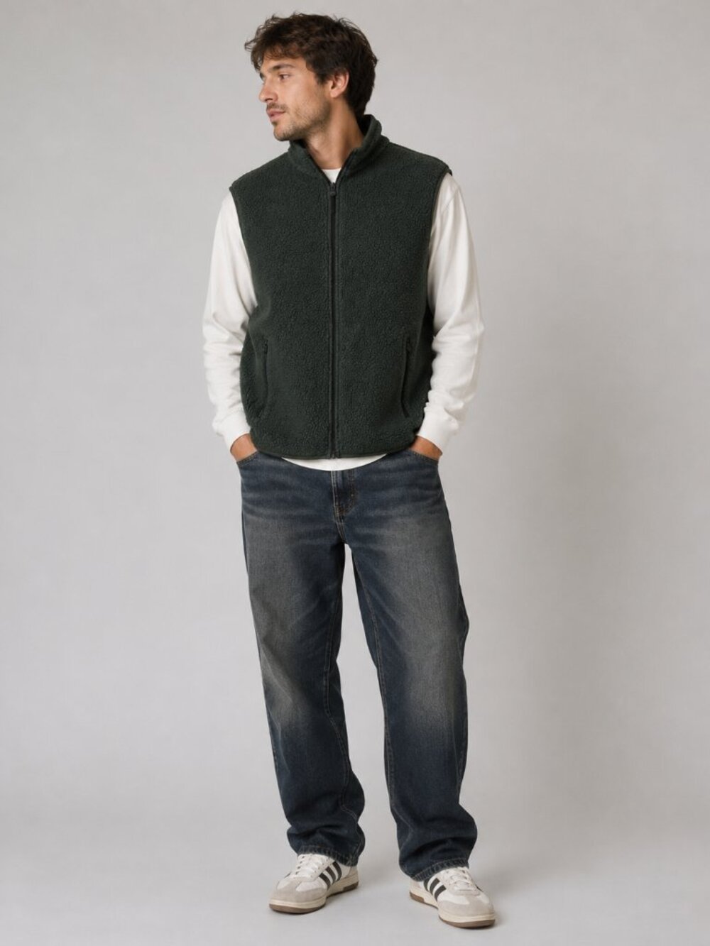 Greyson High Pile Fleece Zip Up Vest Size Medium